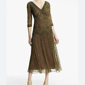 Camille La Vie beaded mesh cocktail Fariy midi dress size 6  whimsigoth